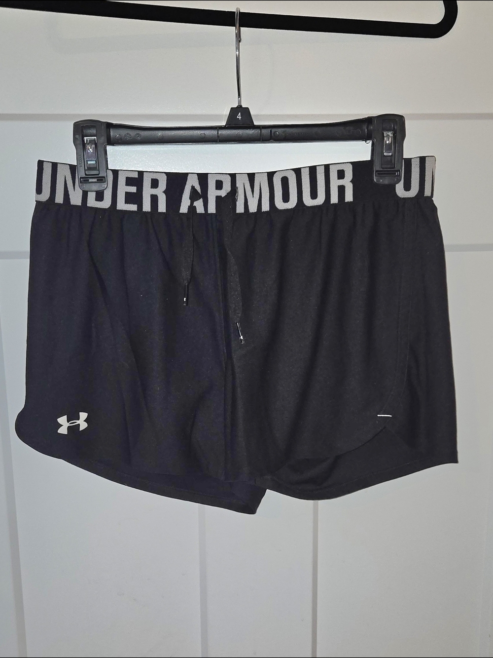 Under Armour Black Athletic Shorts with Logo Waistband